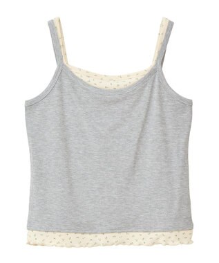 earth music&ecology レイヤードキャミソール Gray