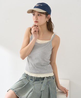 earth music&ecology レイヤードキャミソール Gray