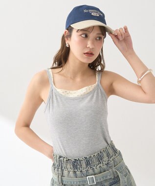 earth music&ecology レイヤードキャミソール Gray