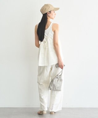 earth music&ecology 【セットアップ対応】【WEB・一部店舗限定】パッチワークレースパンツ Off White