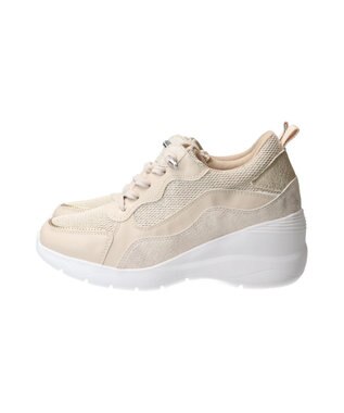 Bridget Birkin 【Round About】サイドジップヒールアップスニーカー ベージュコンビ