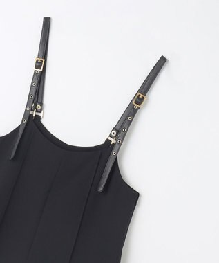 GRACE CONTINENTAL ワイドサロペット ブラック