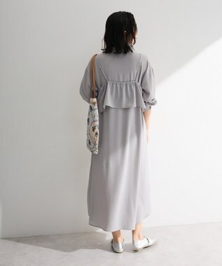 Green Parks ＳＥＴ２点フリルビスチェ＋シャツワンピース Gray