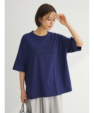 Green Parks シンプルフェミニンロゴチュニック Navy