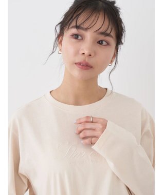 earth music&ecology ｓｔａｒ　ｃｌｕｓｔｅｒ　ロゴロンＴＥＥ Light Beige