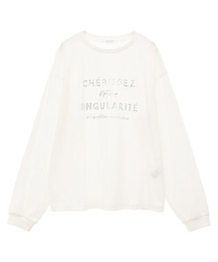 Green Parks 箔プリント長袖ロンＴＥＥ Silver