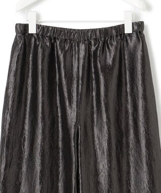 ICB 【洗える】 ブライトカールマイヤー ワイドストレートパンツ チャコールグレー系