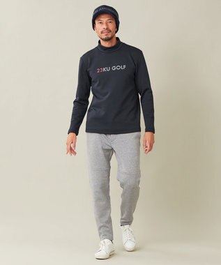 23区GOLF 【MEN】ストレッチ裏フリース モックネック ネイビー系