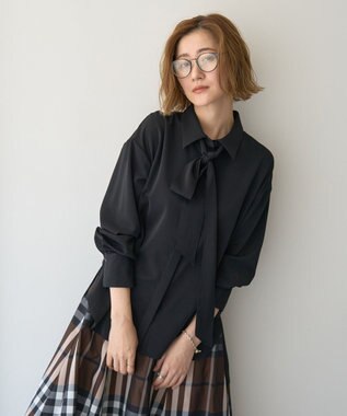 YECCA VECCA 2wayボウタイシャツ Black