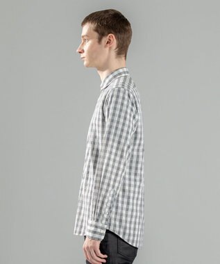 JOSEPH HOMME 新柄【オリジナル素材】ギンガムシャンブレーストレッチ　レギュラーカラーシャツ ライトグレー系