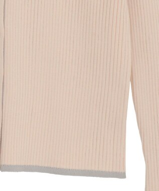 earth music&ecology バイカラートリムロングニットカーディガン Ivory