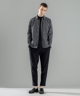 JOSEPH HOMME 新柄【オリジナル素材】ギンガムシャンブレーストレッチ　レギュラーカラーシャツ グレー系