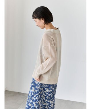 Te chichi メッシュスキッパーポロニット ベージュ