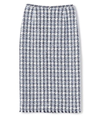 BEIGE， BERYL / ファンシーツイード Iラインスカート Navy Mix