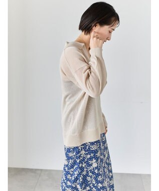 Te chichi メッシュスキッパーポロニット ベージュ