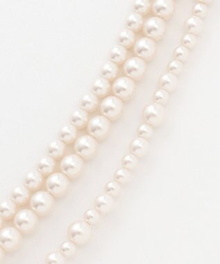 J.PRESS LADIES 【3way】3連パール ネックレス シルバー系