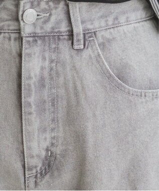 WEGO 【ANGIE VINTAGE】バレルレッグデニムパンツ ライトグレー