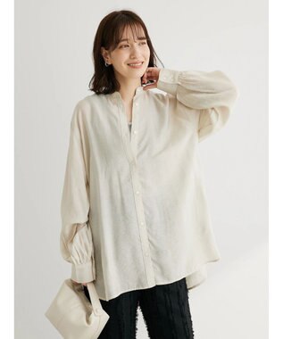 Green Parks バンドカラーシアーシャツ