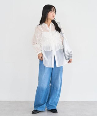 Green Parks ウエストタックコクーンデニムパンツ Light Indigo