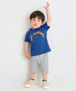 MIKI HOUSE HOT BISCUITS 【70-120cm】ロゴシリーズ 半袖Tシャツ 紺