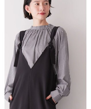 AMERICAN HOLIC 両ＶネックＩラインワンピース Black