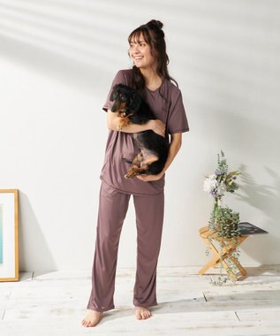 OP／FILA 【FILA】犬や猫の毛がつきにくいルームウェア上下セット/半袖