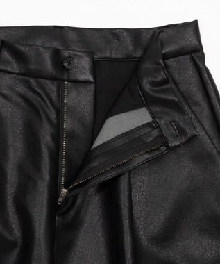 WEGO PUタックワイドトラウザー ブラック