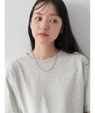 earth music&ecology バックタッククロップドＴ Gray Mixture