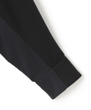 ICB L 【洗える】ジョーゼットジャージー 異素材コンビプルオーバー ブラック系