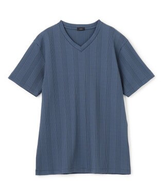 JOSEPH HOMME テックリブジャージー　Vネック半袖カットソー ダルブルー系