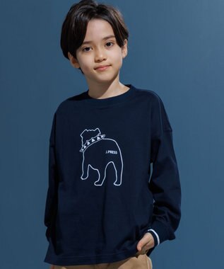 J.PRESS KIDS 【100-130cm】バックブル ラインプリント カットソー ネイビー系