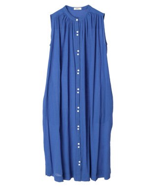 earth music&ecology ノースリーブギャザーワンピース Blue