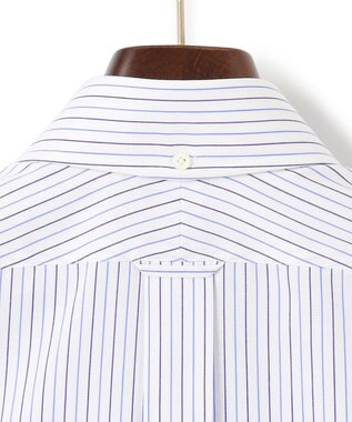 J.PRESS MEN 【PREMIUM PLEATS / 形態安定】スーピマコットンパナマストライプ ドレスシャツ / B.D. サックスブルー系1