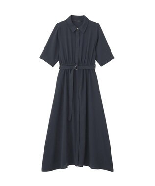 YECCA VECCA 【接触冷感】ベルト付きシャツワンピース Navy