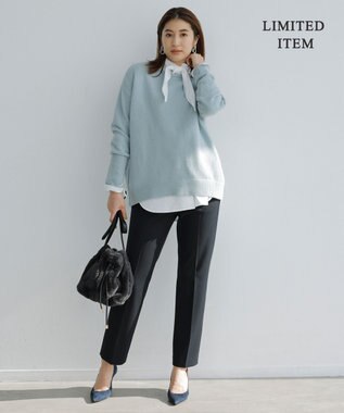 ICB L 【WEB限定】ファインメリノバルキー プルオーバー ミストグリーン系