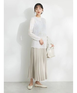 CRAFT STANDARD BOUTIQUE プリント柄スタンドネックプルオーバー Beige