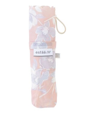 MOONBAT estaa 【耐風】折りたたみ傘 アンティークフラワー UV ペールピンク