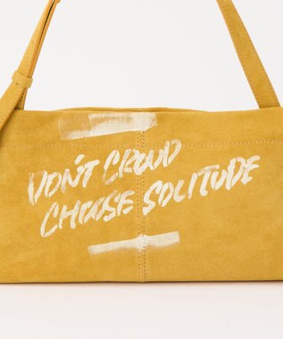 russet ステンシルデザインスエード横長ショルダーバッグ(CE-1640) Yellow