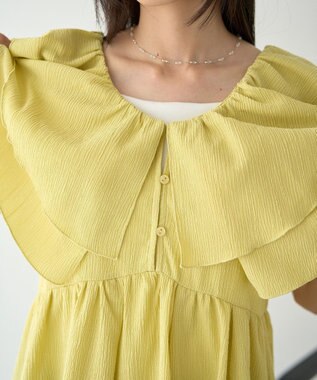 earth music&ecology ラッフルフリルワンピース Yellow