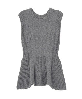 earth music&ecology フレアニットベスト Dark Gray