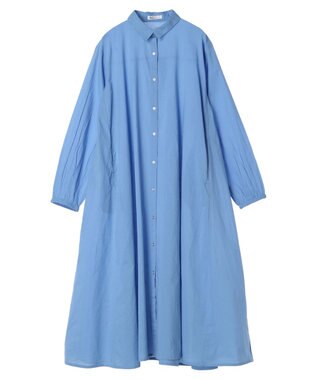 CRAFT STANDARD BOUTIQUE インド綿Ａラインシャツワンピース Sax