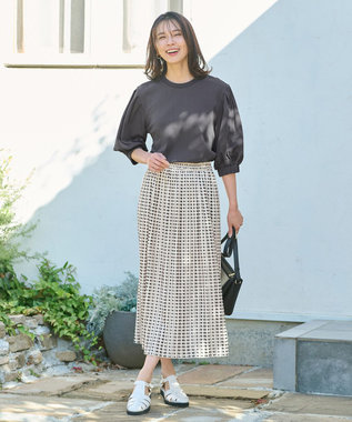 ANY スクエアプリントスカート ブラック系