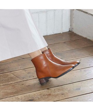 ing <ing>【WEB限定】スクエアトゥショートブーツ ブラウン