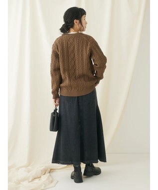 CRAFT STANDARD BOUTIQUE リサイクルポリエステルケーブルカーディガン Brown