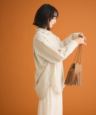 Green Parks イージーケアアソートシャツチュニック Beige