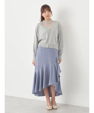 earth music&ecology ちびスカラップカーディガン Light Gray