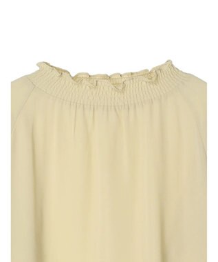 earth music&ecology シャーリングネックブラウス Yellow