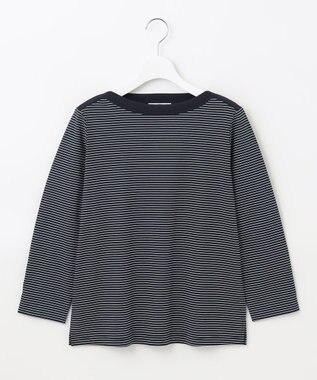 J.PRESS LADIES ニットパーツジャージー ボーダー カットソー ネイビー系1