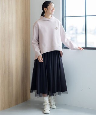 組曲 ダンボールジャージーバックフリル パーカー ローズ系