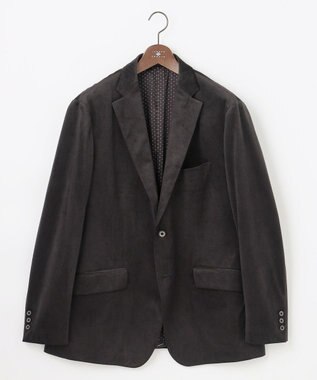 JOSEPH ABBOUD 【キングサイズ・軽量/ストレッチ/スウェードタッチ】トリコットコーデュロイ ジャケット ダークブラウン系